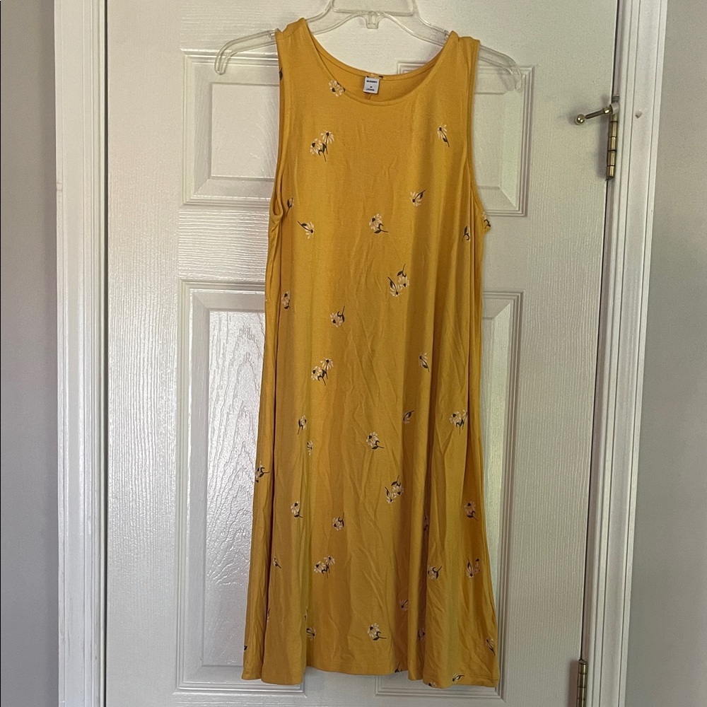Old Navy Yellow Floral Sleeveless Dress